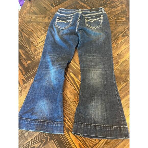 Rock & Roll Mid Rise Trouser Jean Women 29x30 Western Cowgirl Country Y2K Stitch - Picture 3 of 11